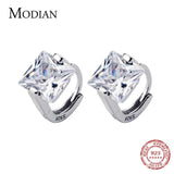 Small CZ Hoop Earrings 925 Sterling Silver Female Jewelry