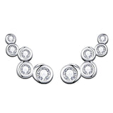 Geometric Zircon Earrings 925 Silver Studs