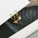 Crystal Bee Dangle Earrings 925 Silver Women Party Jewelry