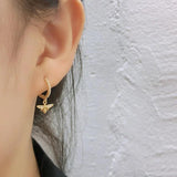 Crystal Bee Dangle Earrings 925 Silver Women Party Jewelry