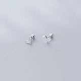 925 Silver Heart Stud Earrings for Women Teens