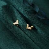 925 Silver Heart Stud Earrings for Women Teens