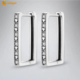 925 Silver Sparkle U-shape Hoop Earrings