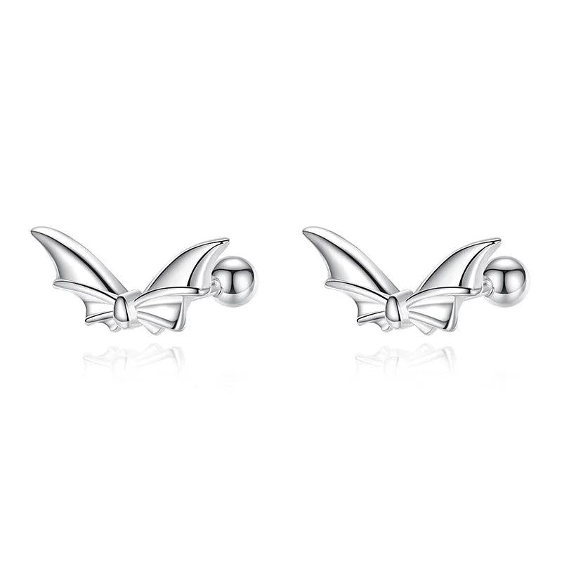 925 Sterling Silver Butterfly Wing Stud Earrings Wedding Party Jewelry
