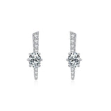 925 Silver CZ Geometric Earrings Wedding Fine Jewelry