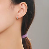 925 Silver CZ Geometric Earrings Wedding Fine Jewelry