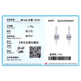925 Silver CZ Geometric Earrings Wedding Fine Jewelry
