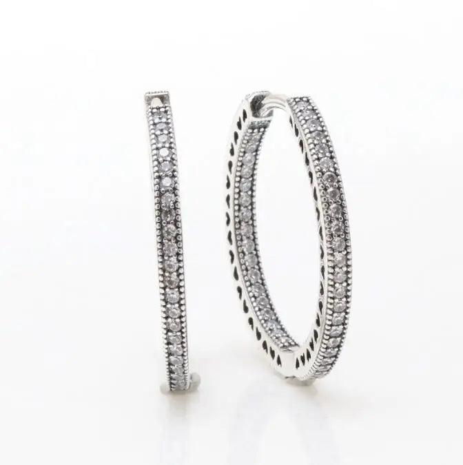 925 Silver Pan Earrings Crystal Wedding Jewelry