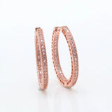 925 Silver Pan Earrings Crystal Wedding Jewelry