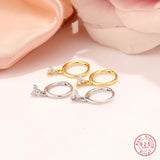 Trendy Zircon Flower Earrings for Women Sterling Silver Daily Jewelry