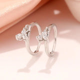 Trendy Zircon Flower Earrings for Women Sterling Silver Daily Jewelry