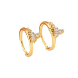 Trendy Zircon Flower Earrings for Women Sterling Silver Daily Jewelry