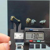925 Sterling Silver Skull Style Screw Bead Earrings