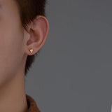925 Sterling Silver Skull Style Screw Bead Earrings
