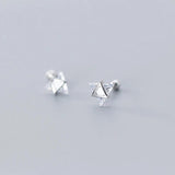Trustdavis 925 Silver Triangle Stud Earrings for Women Girls Kids