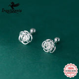 925 Silver Romantic Rose Flower Earring For Women Wedding Anniversary