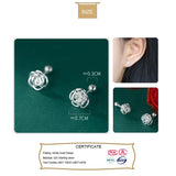 925 Silver Romantic Rose Flower Earring For Women Wedding Anniversary