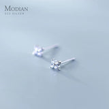 Clear CZ 925 Sterling Silver Stud Earrings Jewelry