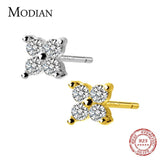 Clear CZ 925 Sterling Silver Stud Earrings Jewelry