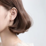 Clear CZ 925 Sterling Silver Stud Earrings Jewelry