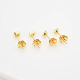 925 Silver Clear Zircon Opals Stud Earring Tiny Jewelry Clips