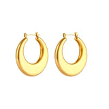 Chunky Smooth Hoop Earrings PVD Plated Women's Jewelry