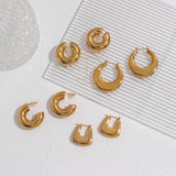 Chunky Smooth Hoop Earrings PVD Plated Women's Jewelry
