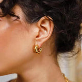 Chunky Smooth Hoop Earrings PVD Plated Women's Jewelry