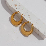 Chunky Smooth Hoop Earrings PVD Plated Women's Jewelry