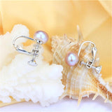 Freshwater Pearl Stud Earrings 925 Sterling Silver Women's Jewelry