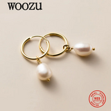 925 Silver Baroque Pearl Drop Earrings Wedding Jewelry Gift