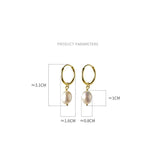 925 Silver Baroque Pearl Drop Earrings Wedding Jewelry Gift