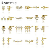 925 Silver Tiny Clear Stud Earring Women Wedding Small Classic Fine