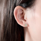 CZ Girl Stud Earrings 925 Silver Small Elegant Ear Rings