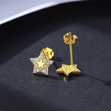 CZ Girl Stud Earrings 925 Silver Small Elegant Ear Rings