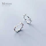925 Sterling Silver Tree Leaf Hoop Earrings for Women