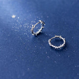 925 Sterling Silver Tree Leaf Hoop Earrings for Women