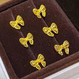 18k Pure Earrings for Women Wedding Valentines Gift Yellow Earring