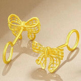 18k Pure Earrings for Women Wedding Valentines Gift Yellow Earring