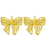 18k Pure Earrings for Women Wedding Valentines Gift Yellow Earring