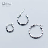 925 Silver Big Round Hoop Earrings Classic Wedding Jewelry
