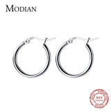 925 Silver Big Round Hoop Earrings Classic Wedding Jewelry