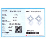 925 Silver Geometric Zircon Stud Earrings Clear Stone Women Gift