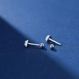 925 Silver Moonstone Heart Stud Earrings Spiral Bead Tragus Cartilage Piercing