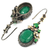 Neo-Gothic Emerald Ruby Silver Jewelry Set