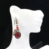 Neo-Gothic Emerald Ruby Silver Jewelry Set