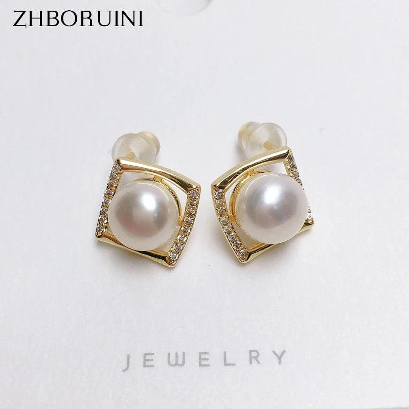 Pearl Earrings 14k Plating Natural Pearl Jewelry Gift