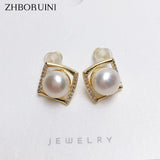 Pearl Earrings 14k Plating Natural Pearl Jewelry Gift