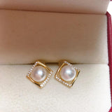 Pearl Earrings 14k Plating Natural Pearl Jewelry Gift