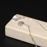 925 Silver Ginkgo Leaves Threader Earrings for Women